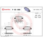 Brembo | Bremsbelagsatz, Scheibenbremse | P 83 080