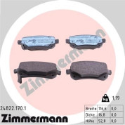 Zimmermann | Bremsbelagsatz, Scheibenbremse | 24822.170.1