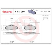 Brembo | Bremsbelagsatz, Scheibenbremse | P 61 060