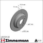 Zimmermann | Bremsscheibe | 400.5511.20