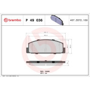 Brembo | Bremsbelagsatz, Scheibenbremse | P 49 036