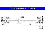 ATE | Bremsschlauch | 24.5169-0555.3