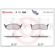 Brembo | Bremsbelagsatz, Scheibenbremse | P 11 008