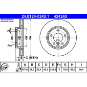 ATE | Bremsscheibe | 24.0124-0240.1