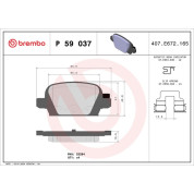 Brembo | Bremsbelagsatz, Scheibenbremse | P 59 037