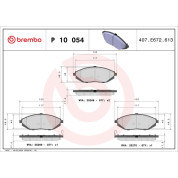 Brembo | Bremsbelagsatz, Scheibenbremse | P 10 054