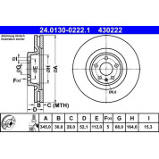 ATE | Bremsscheibe | 24.0130-0222.1