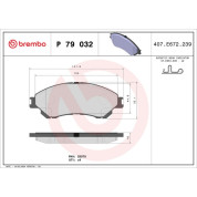 Brembo | Bremsbelagsatz, Scheibenbremse | P 79 032