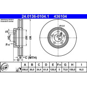 ATE | Bremsscheibe | 24.0136-0104.1