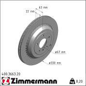 Zimmermann | Bremsscheibe | 400.3663.20