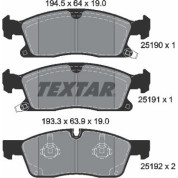 Textar | Bremsbelagsatz, Scheibenbremse | 2519002