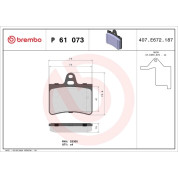 Brembo | Bremsbelagsatz, Scheibenbremse | P 61 073