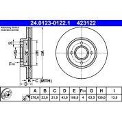 ATE | Bremsscheibe | 24.0123-0122.1