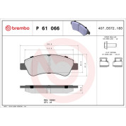 Brembo | Bremsbelagsatz, Scheibenbremse | P 61 066