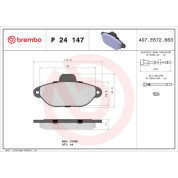 Brembo | Bremsbelagsatz, Scheibenbremse | P 24 147