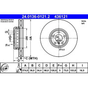 ATE | Bremsscheibe | 24.0136-0121.2