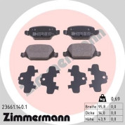 Zimmermann | Bremsbelagsatz, Scheibenbremse | 23661.140.1