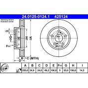 ATE | Bremsscheibe | 24.0125-0124.1