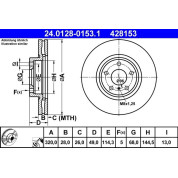 ATE | Bremsscheibe | 24.0128-0153.1