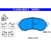 ATE | Bremsbelagsatz, Scheibenbremse | 13.0460-5802.2