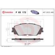 Brembo | Bremsbelagsatz, Scheibenbremse | P 83 172