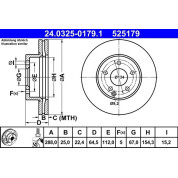 ATE | Bremsscheibe | 24.0325-0179.1