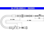ATE | Seilzug, Kupplungsbetätigung | 24.3728-2005.2