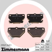 Zimmermann | Bremsbelagsatz, Scheibenbremse | 23521.140.1