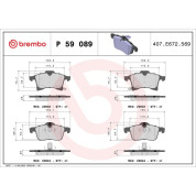 Brembo | Bremsbelagsatz, Scheibenbremse | P 59 089