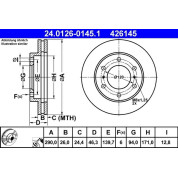 ATE | Bremsscheibe | 24.0126-0145.1