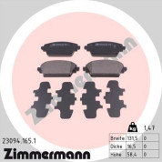 Zimmermann | Bremsbelagsatz, Scheibenbremse | 23094.165.1