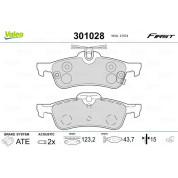 Valeo | Bremsbelagsatz, Scheibenbremse | 301028