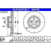 ATE | Bremsscheibe | 24.0124-0145.1