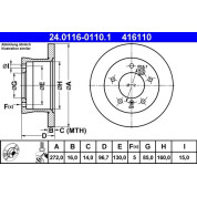 ATE | Bremsscheibe | 24.0116-0110.1