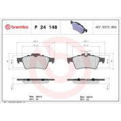 Brembo | Bremsbelagsatz, Scheibenbremse | P 24 148