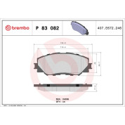 Brembo | Bremsbelagsatz, Scheibenbremse | P 83 082