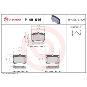 Brembo | Bremsbelagsatz, Scheibenbremse | P 49 016