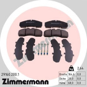 Zimmermann | Bremsbelagsatz, Scheibenbremse | 29160.200.1