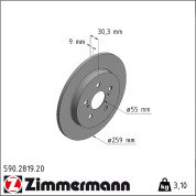 Zimmermann | Bremsscheibe | 590.2819.20