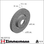 Zimmermann | Bremsscheibe | 100.3377.52