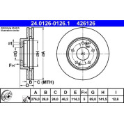 ATE | Bremsscheibe | 24.0126-0126.1