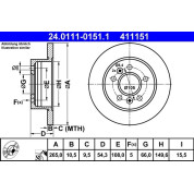 ATE | Bremsscheibe | 24.0111-0151.1
