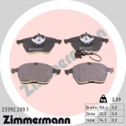 Zimmermann | Bremsbelagsatz, Scheibenbremse | 23392.200.1