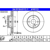 ATE | Bremsscheibe | 24.0118-0113.1