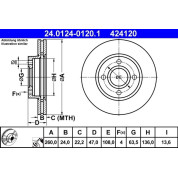 ATE | Bremsscheibe | 24.0124-0120.1