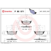 Brembo | Bremsbelagsatz, Scheibenbremse | P 85 071