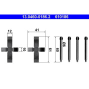 ATE | Zubehörsatz, Scheibenbremsbelag | 13.0460-0186.2