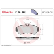 Brembo | Bremsbelagsatz, Scheibenbremse | P 56 022