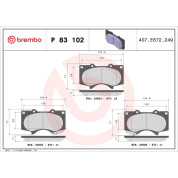 Brembo | Bremsbelagsatz, Scheibenbremse | P 83 102