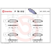 Brembo | Bremsbelagsatz, Scheibenbremse | P 78 012